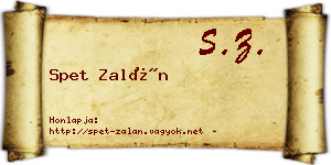 Spet Zalán névjegykártya